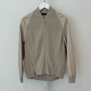 AKRIS BEIGE CASHMERE LEATHER JACKET SIZE 2 NWOTS!